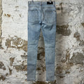 Amiri Multicolor Paisley Patches Washed Blue Denim Jeans Sz 29