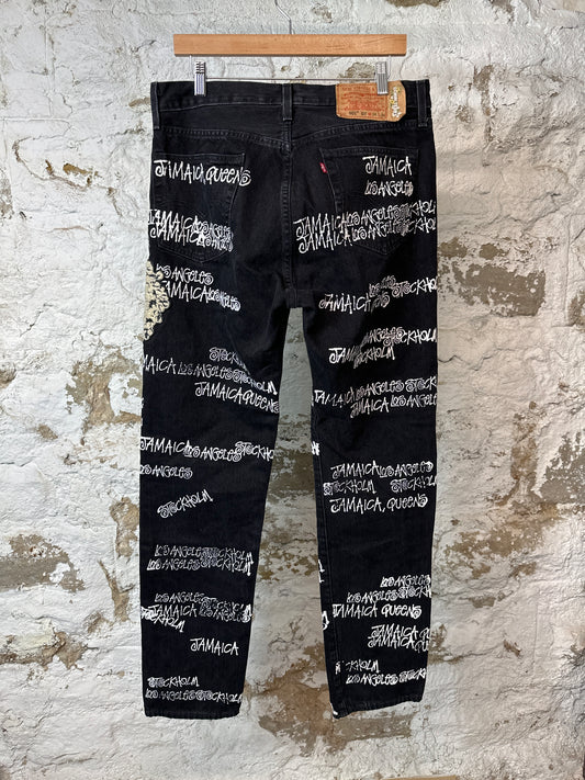 Denim Tears Stussy Black Denim Jeans Sz 34