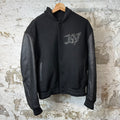 Louis Vuitton Black Monogram Leather Wool Mask Varsity Jacket Sz M (48)