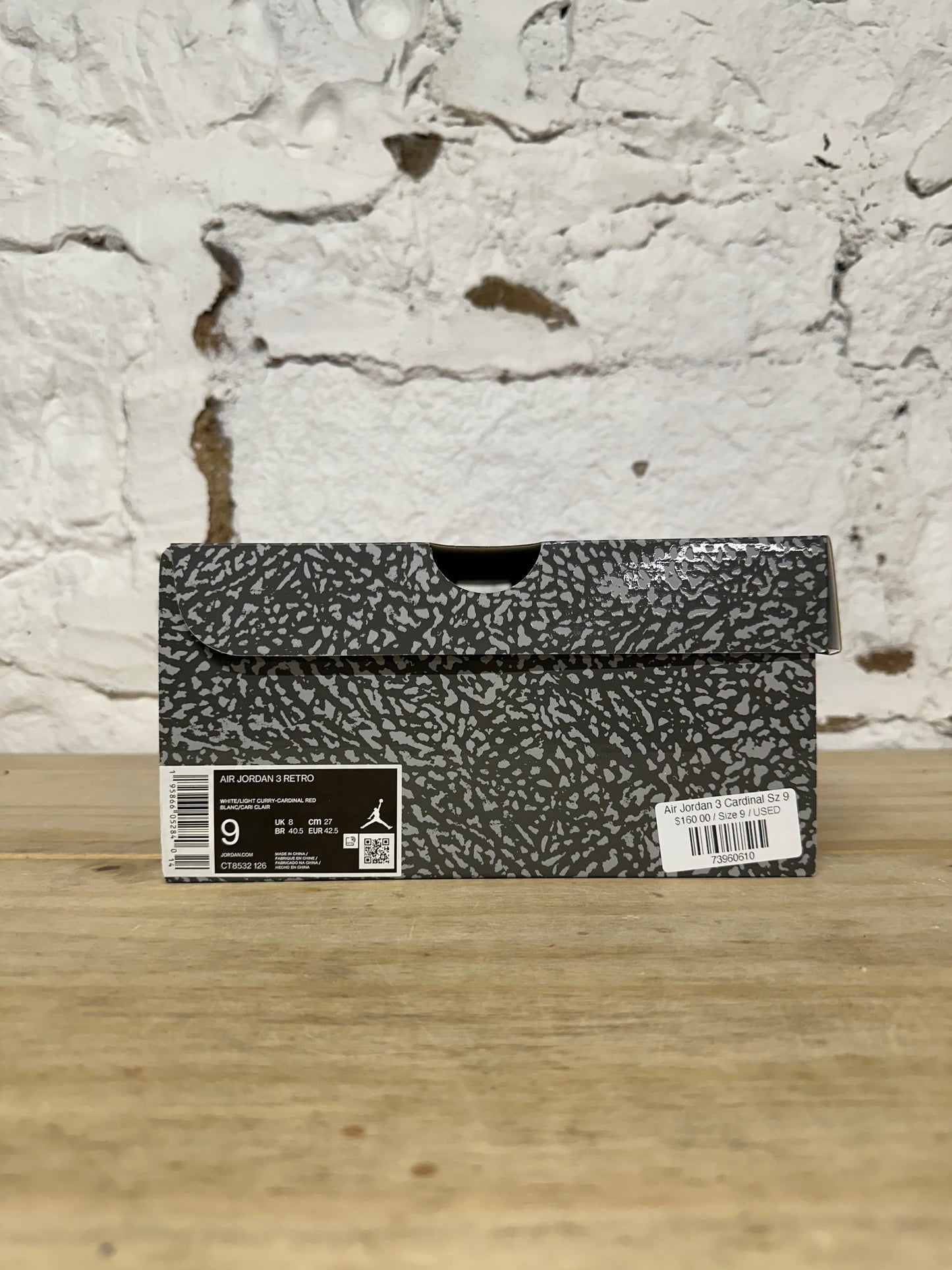 Air Jordan 3 Cardinal Sz 9