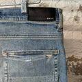 Amiri Camo Bones Blue Denim Jeans Sz 33
