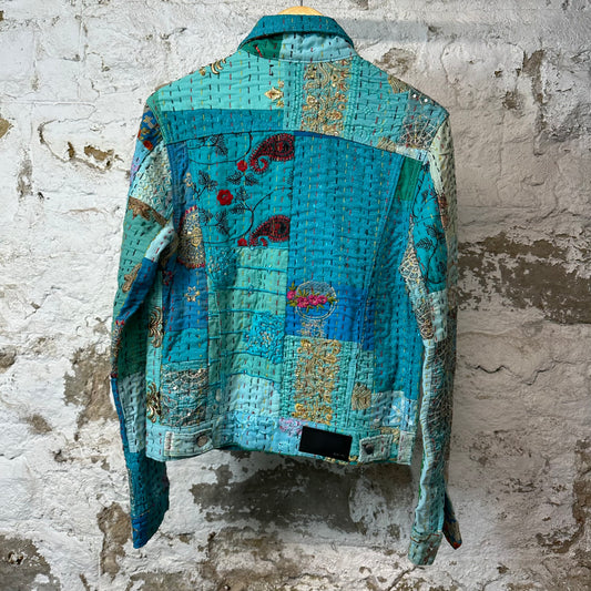Amiri Quilted Patches Multicolor Button Up Jacket Sz S