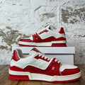 Louis Vuitton Red White Monogram Trainer Sneaker Sz 10 (8.5LV) No Box