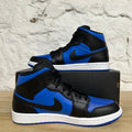 Air Jordan 1 Mid Black Royal Blue Sz 10