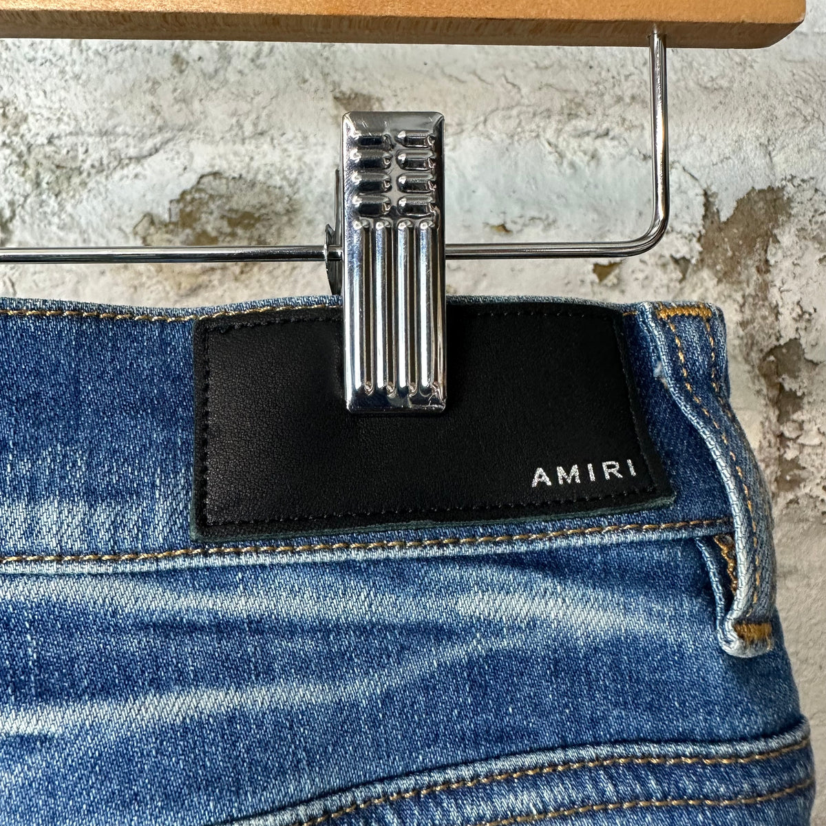 Amiri MX1 Sky Blue Cream Blue Denim Jeans Sz 32
