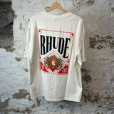 Rhude Red Crest Logo White T-shirt Sz L