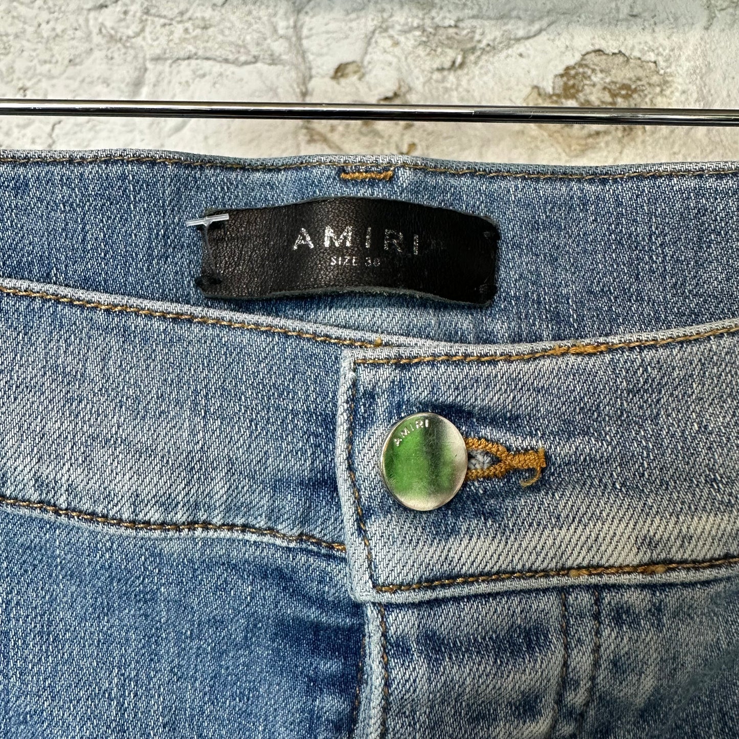 Amiri MX1 Multicolor Paisley Blue Denim Jeans Sz 38