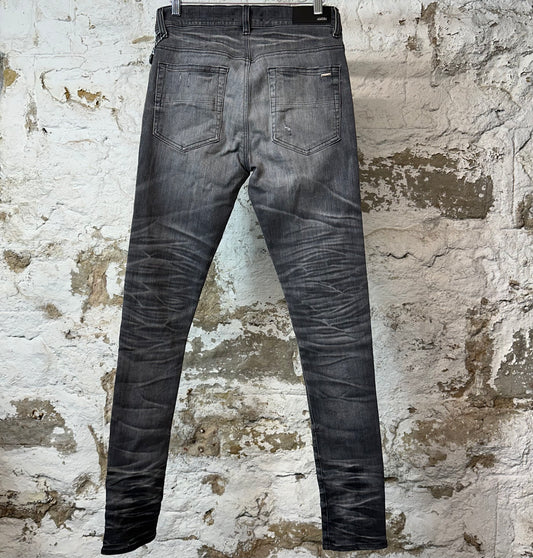 Amiri MX1 Red Suede Grey Denim Jeans Sz 29 DS
