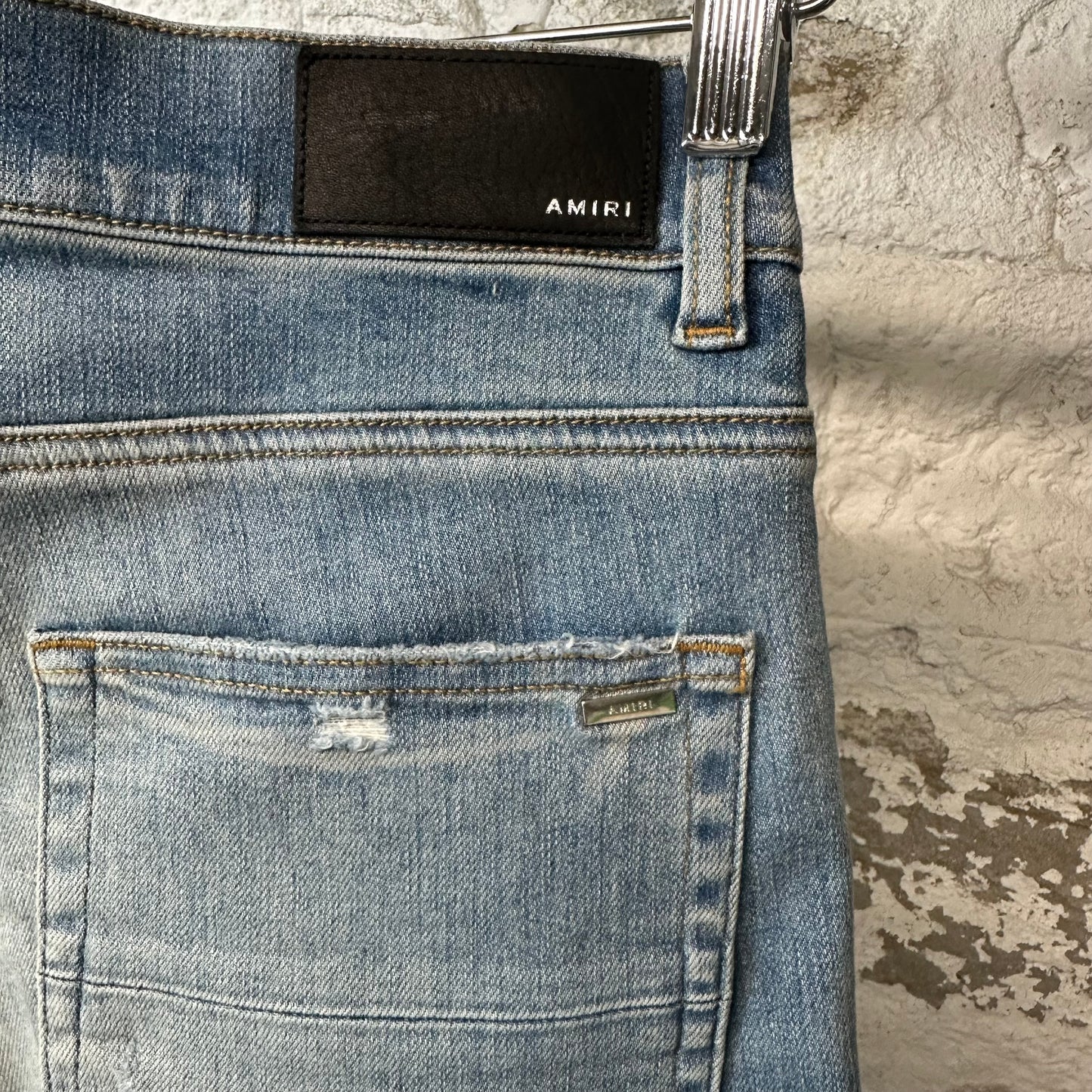 Amiri MX2 Multicolor Flannel Blue Denim Jeans Sz 32