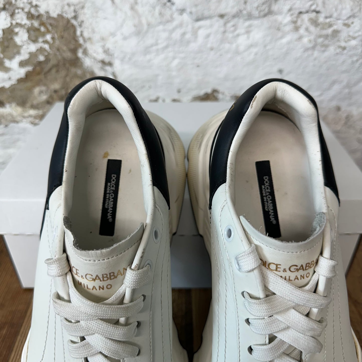 Dolce Gabbana White Black Daymaster Sneaker Sz 8 No Box