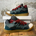 Lanvin Curb Red Lace Blue Gum Sneaker Sz 12 (45)