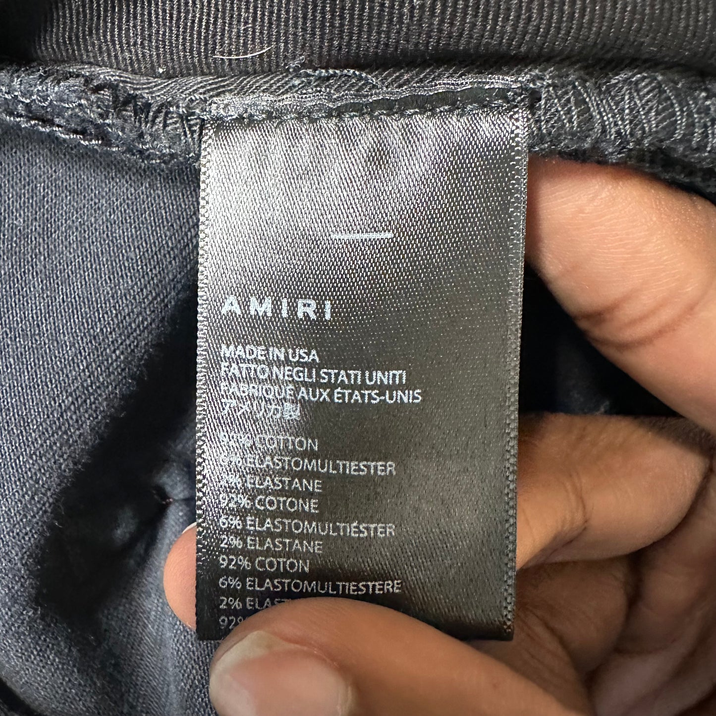 Amiri Distressed Faded Black Denim Jeans Sz 38