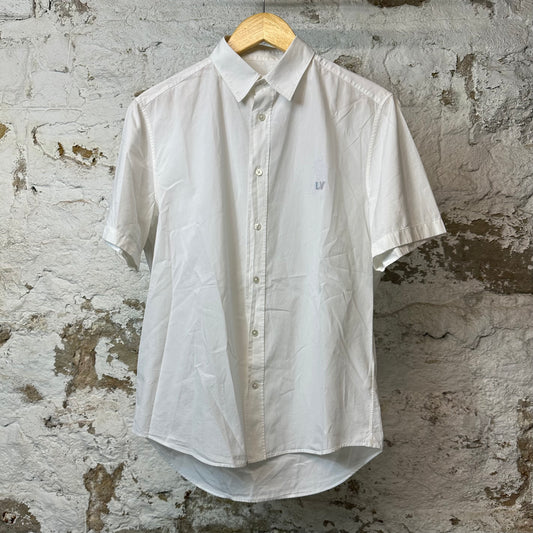 Louis Vuitton Palm Tree Logo Button Up Shirt White Sz L