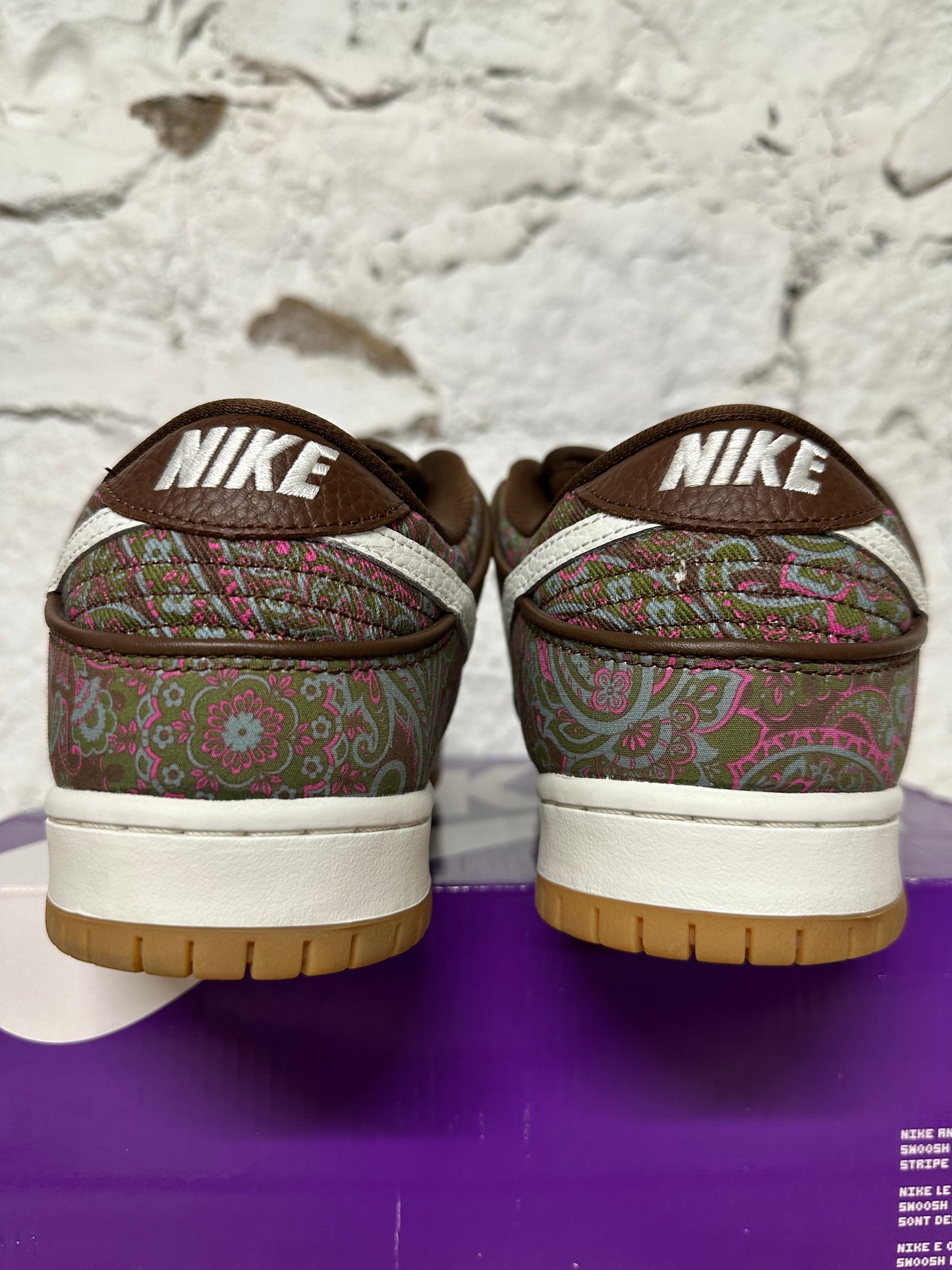 Nike SB Dunk Low Paisley Brown Sz 10.5