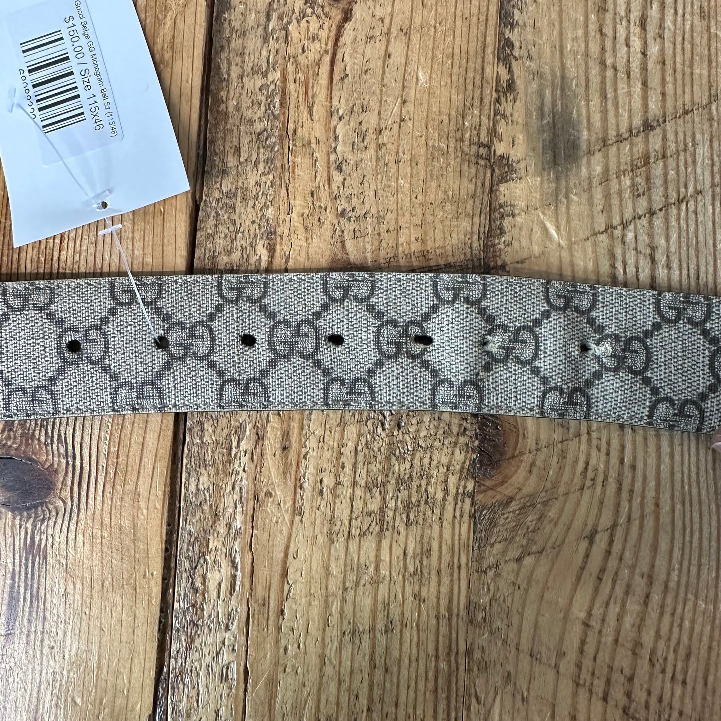 Gucci Beige GG Monogram Belt Sz (115/46)