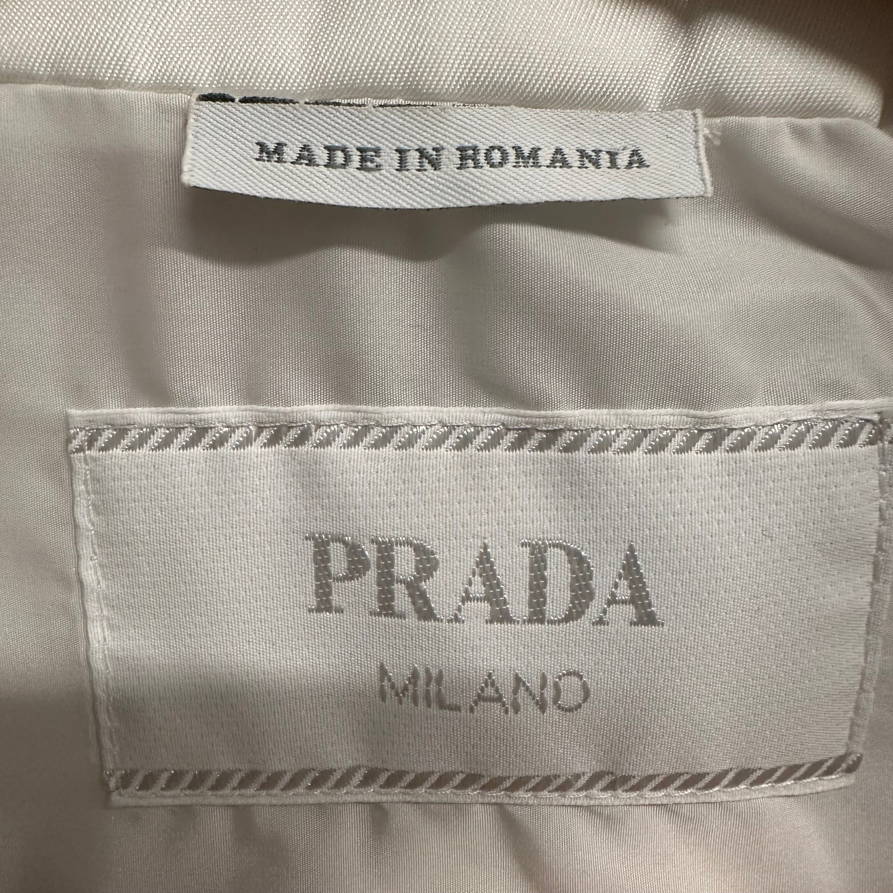 Prada Re-nylon Logo Plack Nylon Jacket White Sz XL DS – The