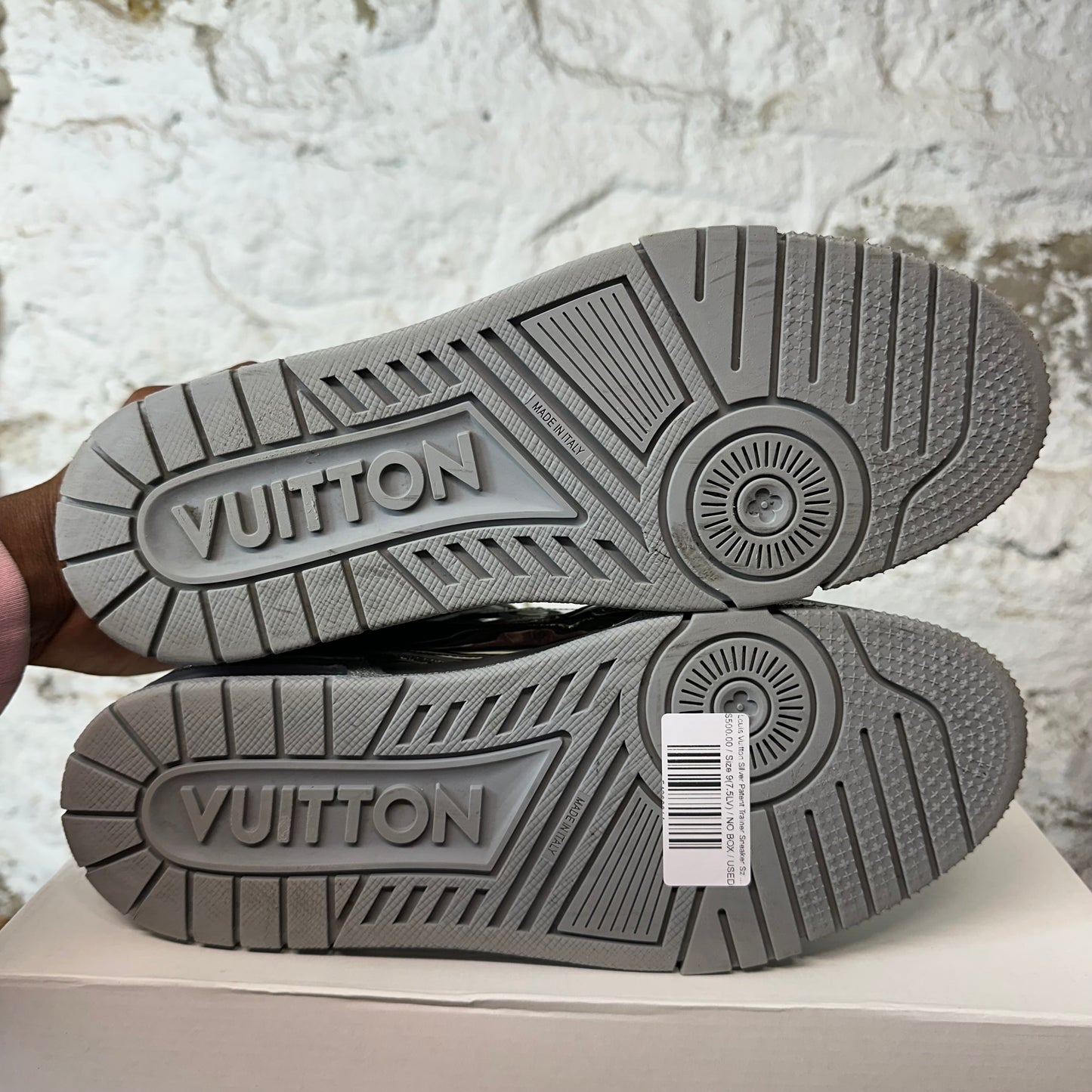 Louis Vuitton Silver Patent Trainer Sneaker Sz 9 (7.5LV)