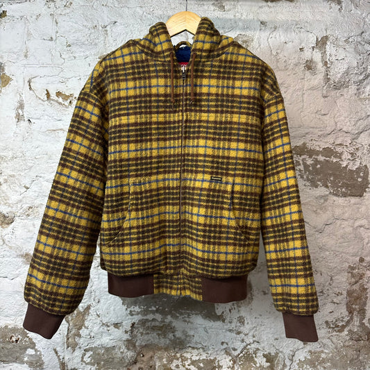 Supreme Brown Yellow Plaid Wool Work Jacket Sz S