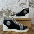 Christian Louboutin High Black Mesh Grey White Sneaker Sz 9 (42)