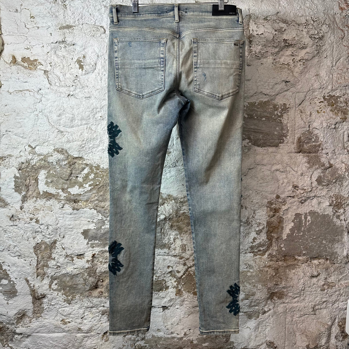 Amiri MA Quad Stitch Blue Denim Jeans Sz 34