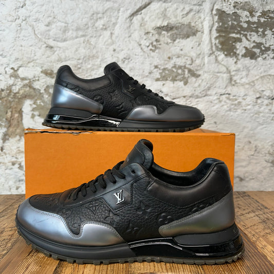 Louis Vuitton Black Monogram Silver Runaway Sneaker Sz 10.5 (9LV)