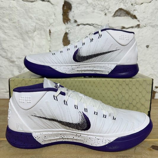 Nike Kobe AD Mid Baseline White Court Purple Sz 10.5 DS