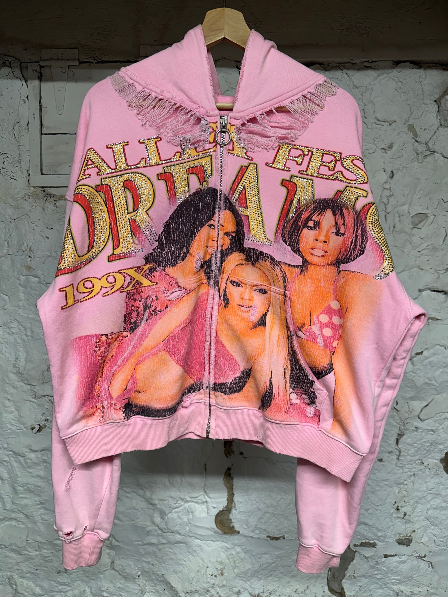 Vale Fest Pink Zip Up Hoodie Sz S