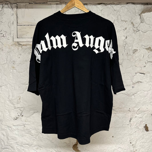Palm Angels White Black Oversized T-shirt Sz S
