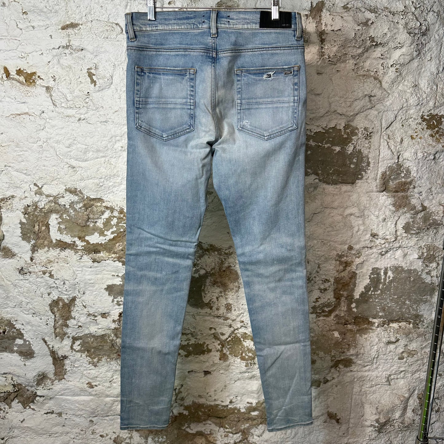 Amiri MX1 Denim Patch Blue Denim Jeans Sz 32