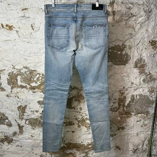 Amiri MX1 Denim Patch Blue Denim Jeans Sz 32