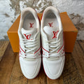 Louis Vuitton Trainer White Red Sz 9.5 (8LV)