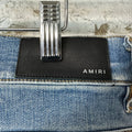 Amiri MX1 Cream Suede Blue Denim Jeans Sz 33