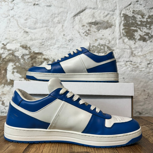 Prada Downtown Leather Blue White Sneaker Sz 9