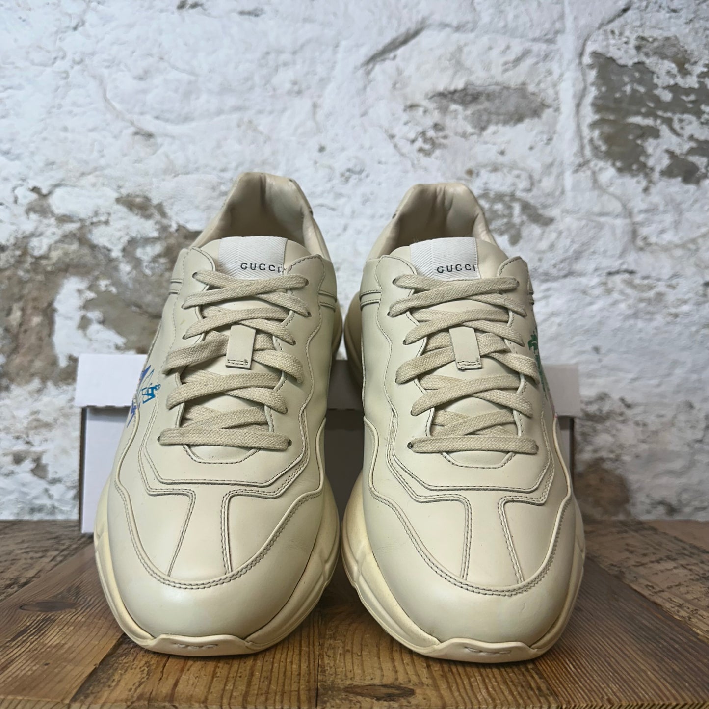 Gucci Rython Hawaii Cream Sneaker Sz 9