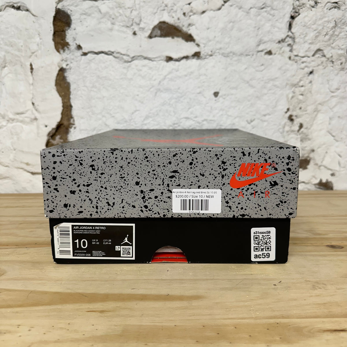 Air Jordan 4 Bred Reimagined Sz 10 DS