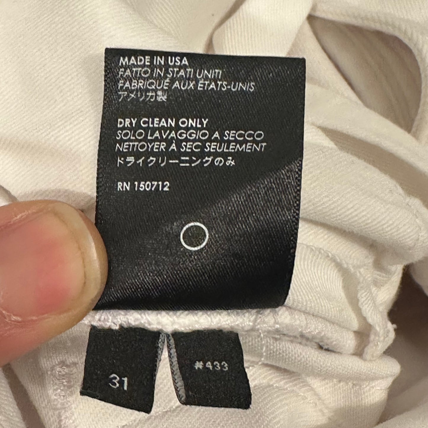 Amiri MX2 White Patch White Denim Jeans Sz 31
