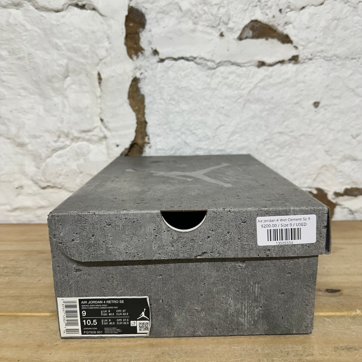 Air Jordan 4 Wet Cement Sz 9