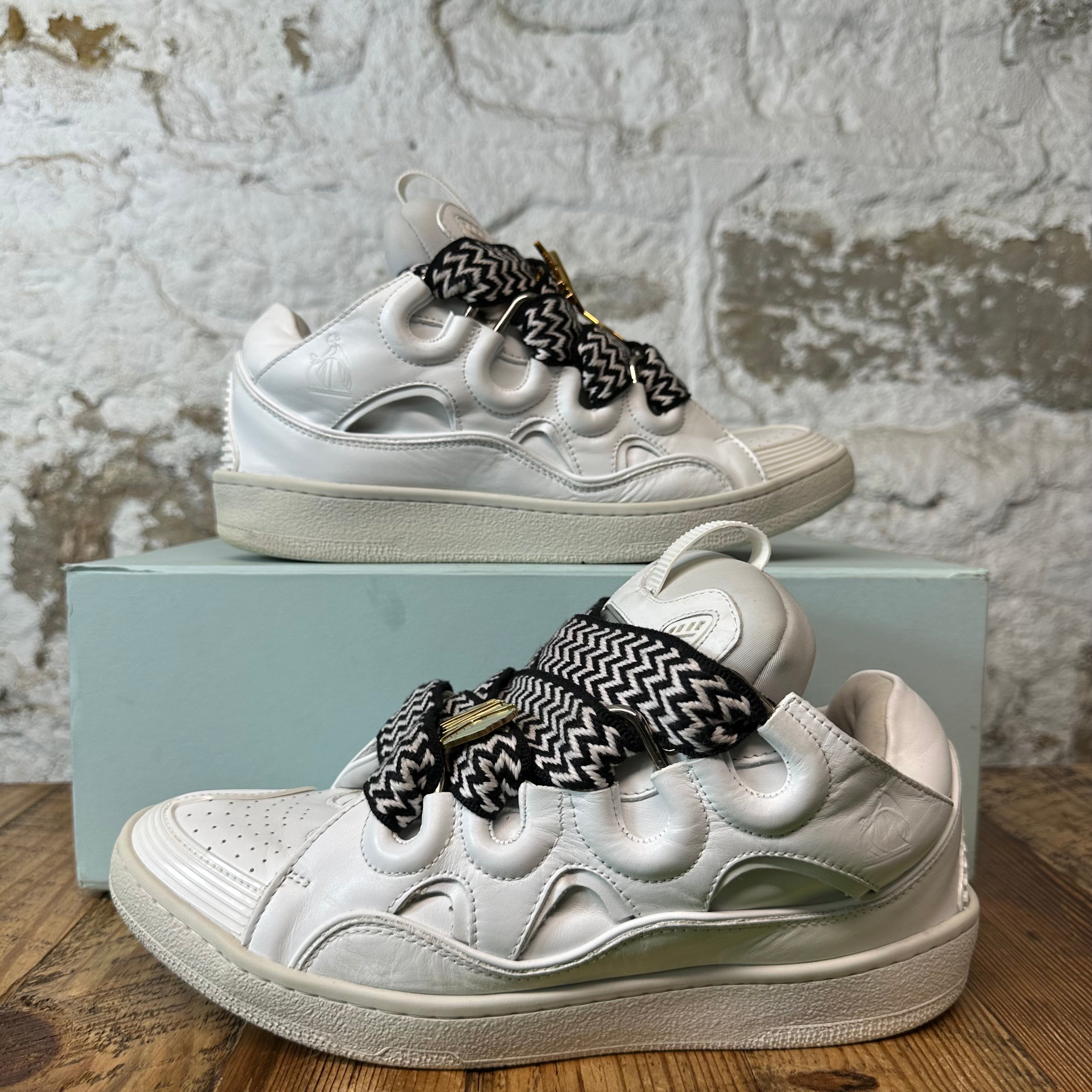 Lanvin Curb Future Black White Leather Sneaker Sz 9 (42)
