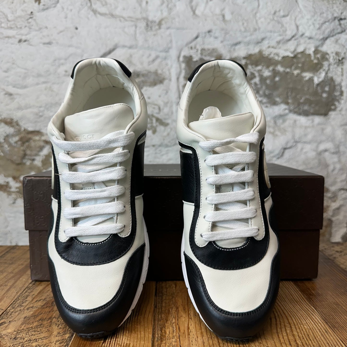 Gucci Interlocking GG Black White Sneaker Sz 8