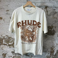Rhude Leaves Cream T-Shirt Sz XS