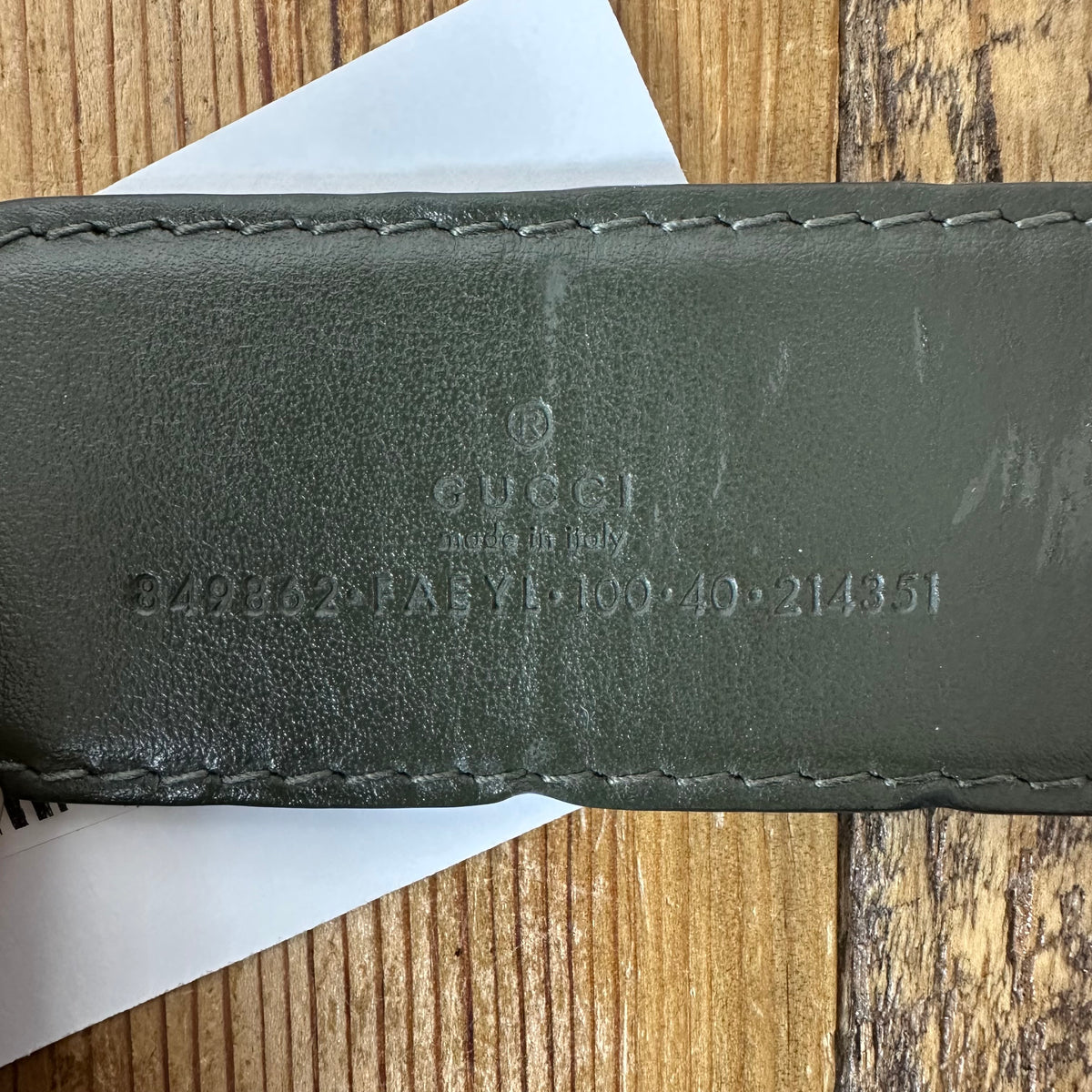 Gucci GG Monogram Forest Green Belt Sz (100/40)