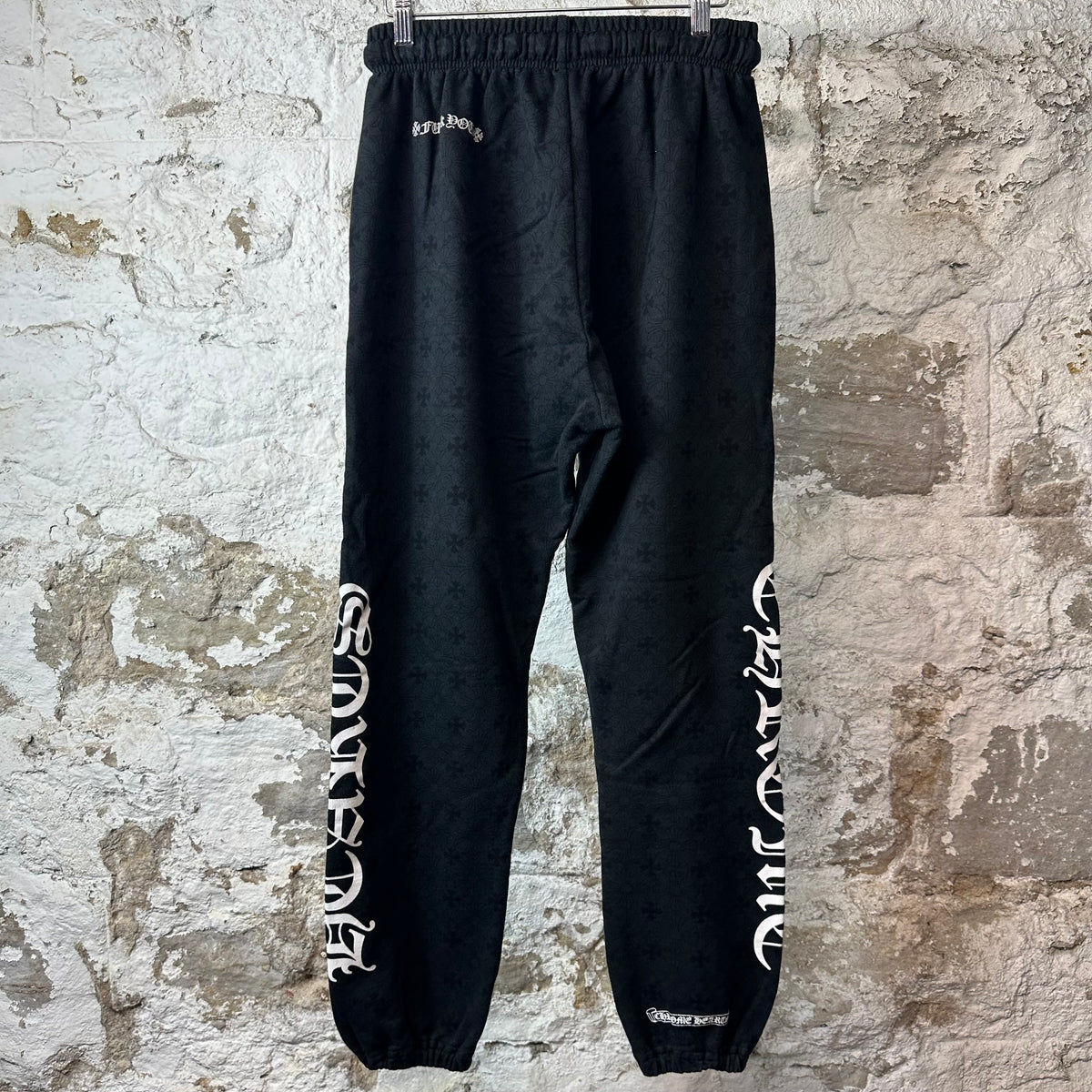 Chrome Hearts Horseshoe Logo Cross Monogram Black Sweatpants Sz S