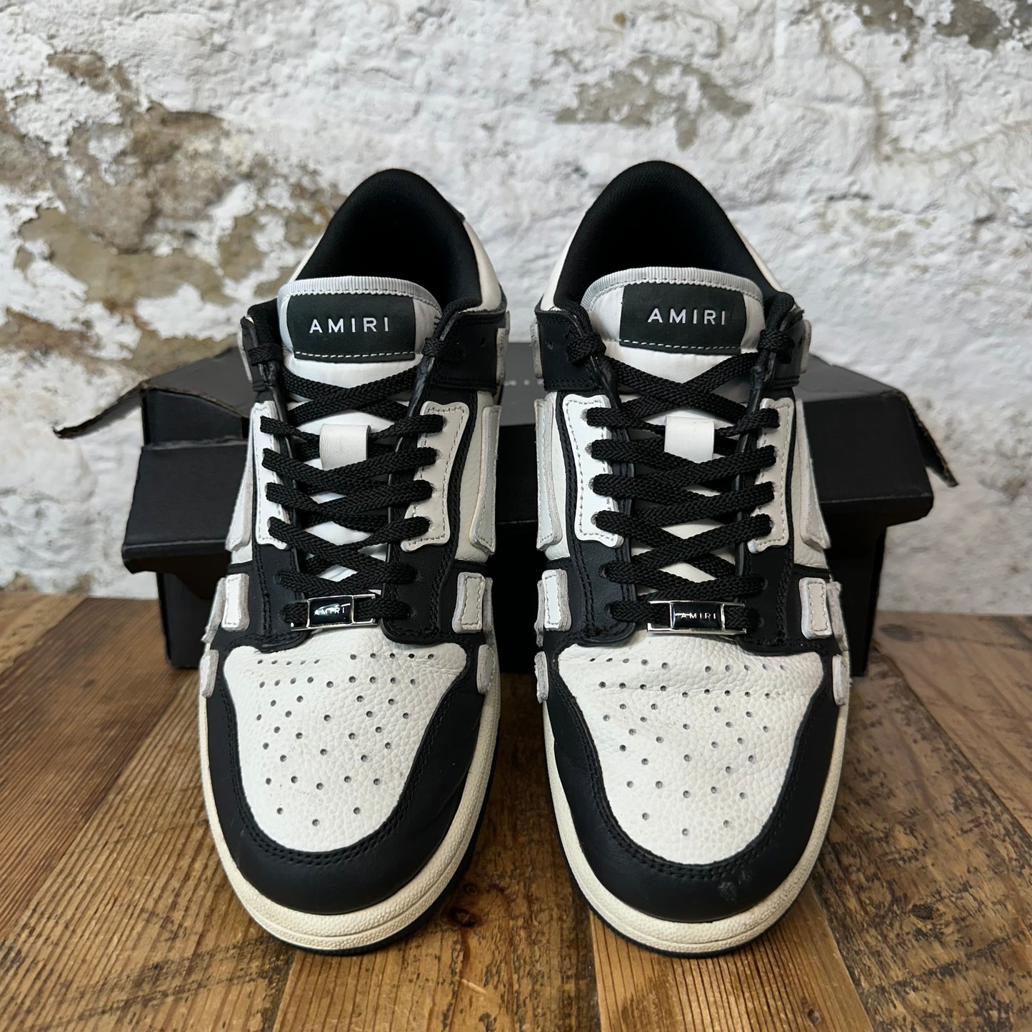 Amiri White Skeleton Black White Sneaker Sz 6.5 (39)
