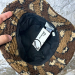 Burberry Brown Camo Sherpa Bucket Hat Sz M