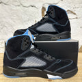 Air Jordan 5 Black University Blue Sz 12