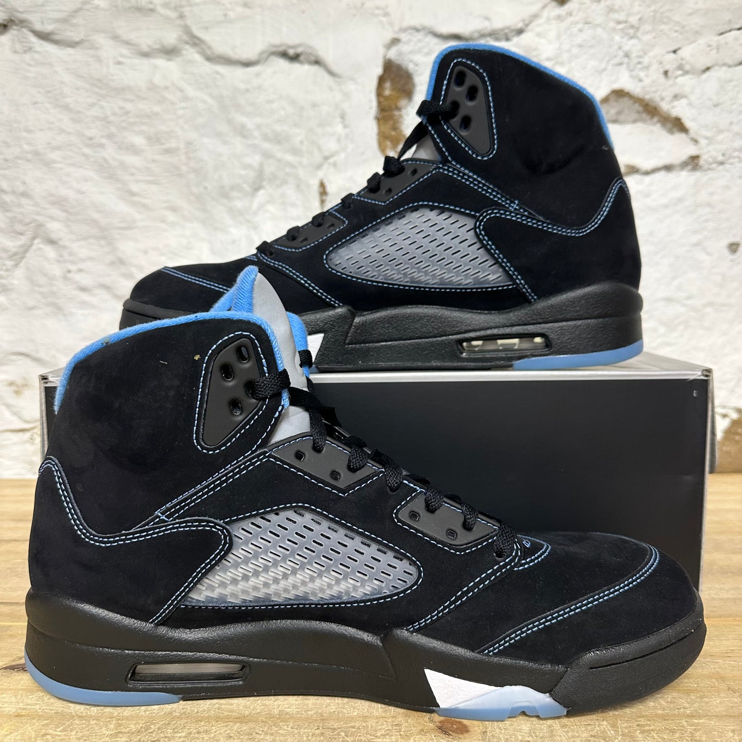 Air Jordan 5 Black University Blue Sz 12