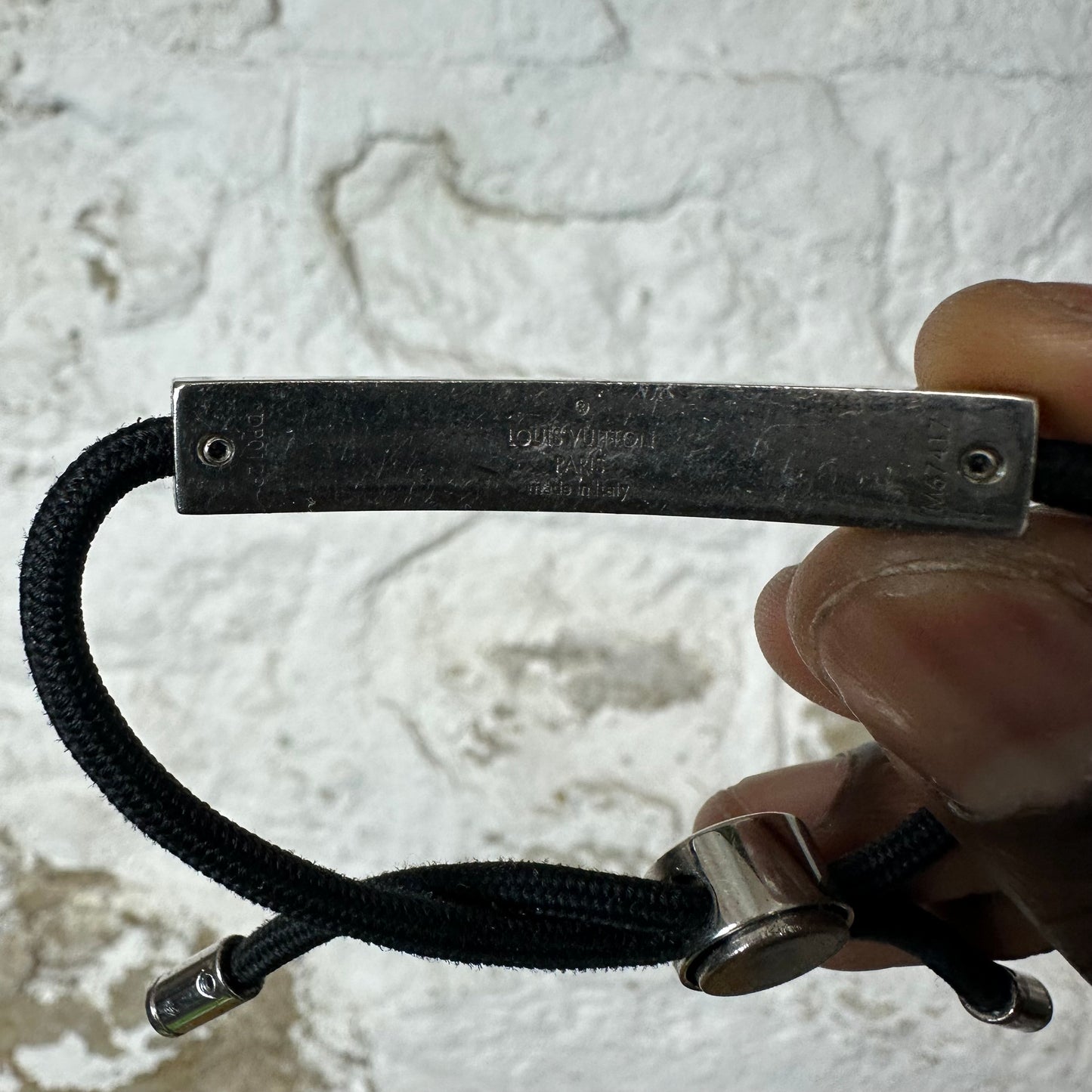 Louis Vuitton Black SIlver Adjustable Bracelet
