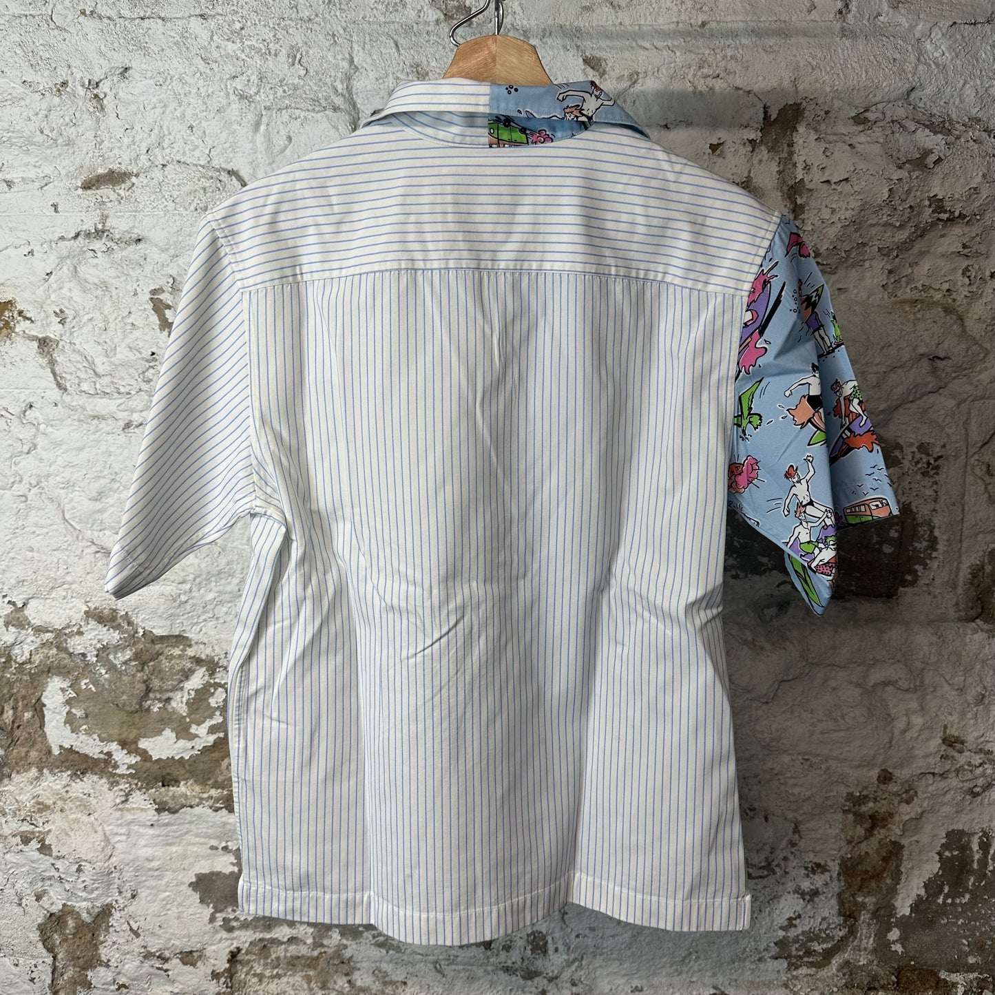 Prada Double Match Poplin Blue Button Up Shirt Sz XS