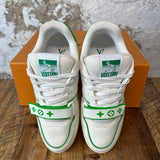 Louis Vuitton Green White Strap Trainer Sz 7.5 (6LV)