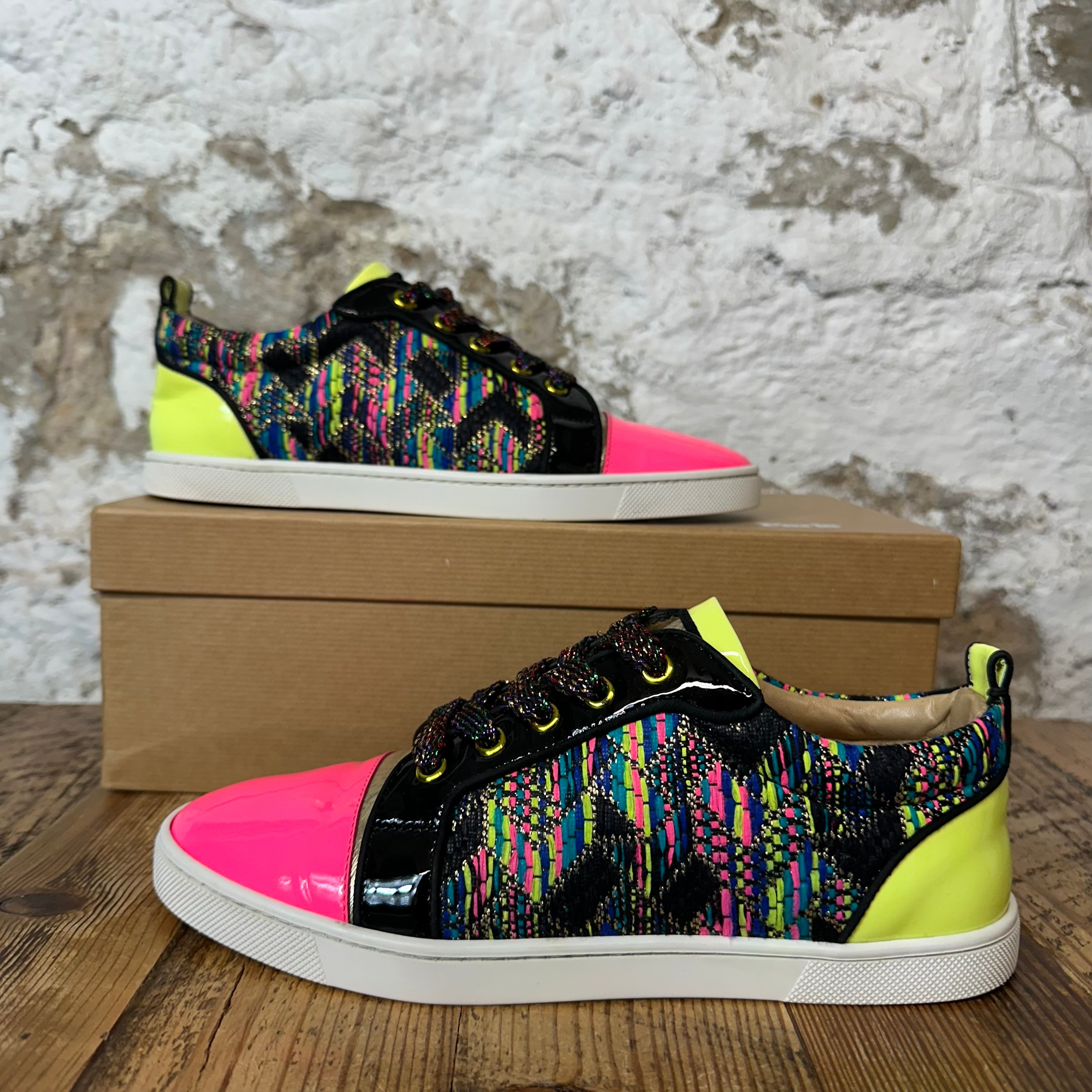 Christian Louboutin Multicolor Pink Yellow Sneaker Sz 5 (37)